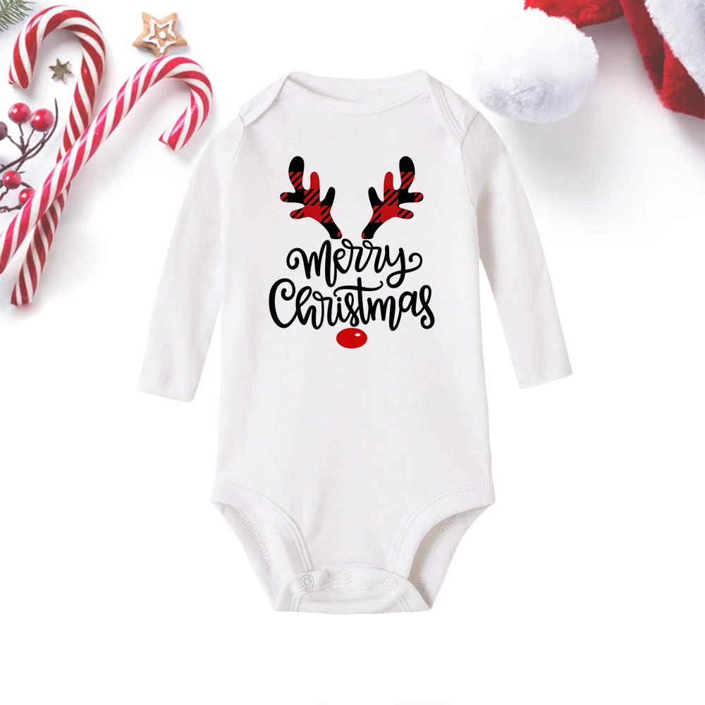 Merry Christmas Toddler Baby Long Sleeve Romper Jumpsuit Infant Newborn Girls Boys Outfit Christmas Deer Print Clothes Gifts bamboo baby bodysuits	 Baby Rompers