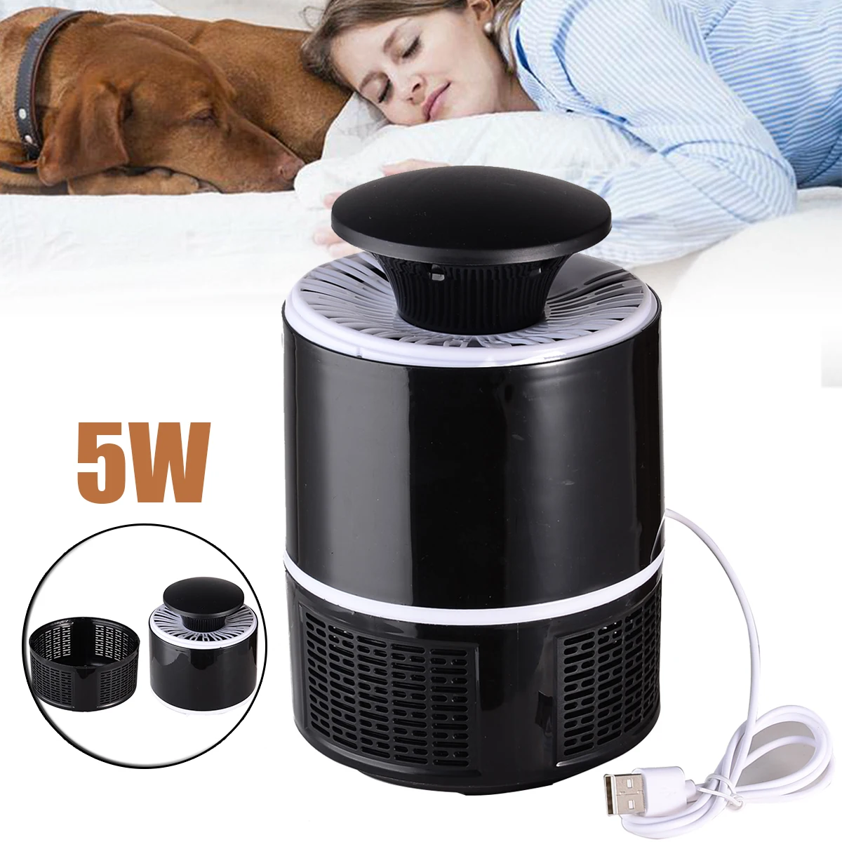 1pcs Electric Mosquito Killer Insect Killer LED Insect Lamp USB Home Pest Control Mosquito Trap