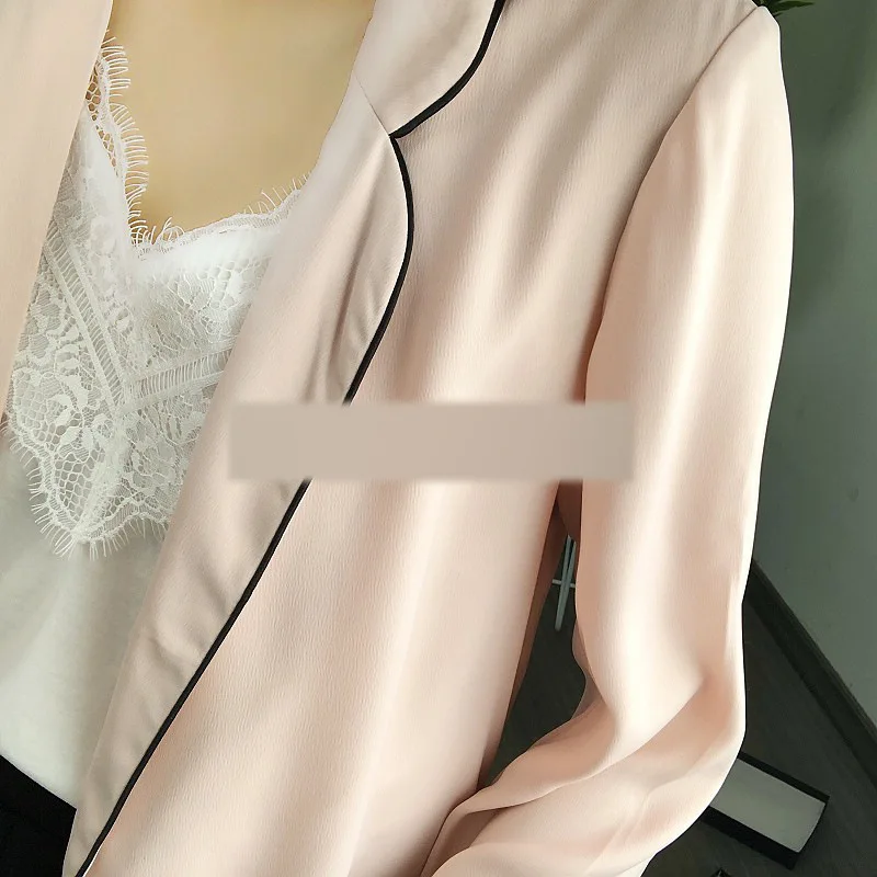 

Bn69 Pajamas-Satin Silky Casual Powder Suit Jacket