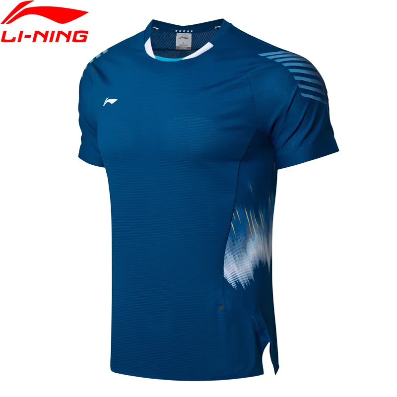 (Код Break) Li-Ning Мужская футболка для бадминтона на сухой национальной сборной топ с