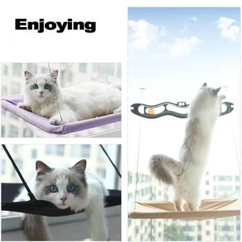 Cat Hammock Hanging Cat Bed Window Pet Bed For Cats Small Dogs Sunny Window Seat Mount With Blanket Bearing 20kg Pet Accessories 3