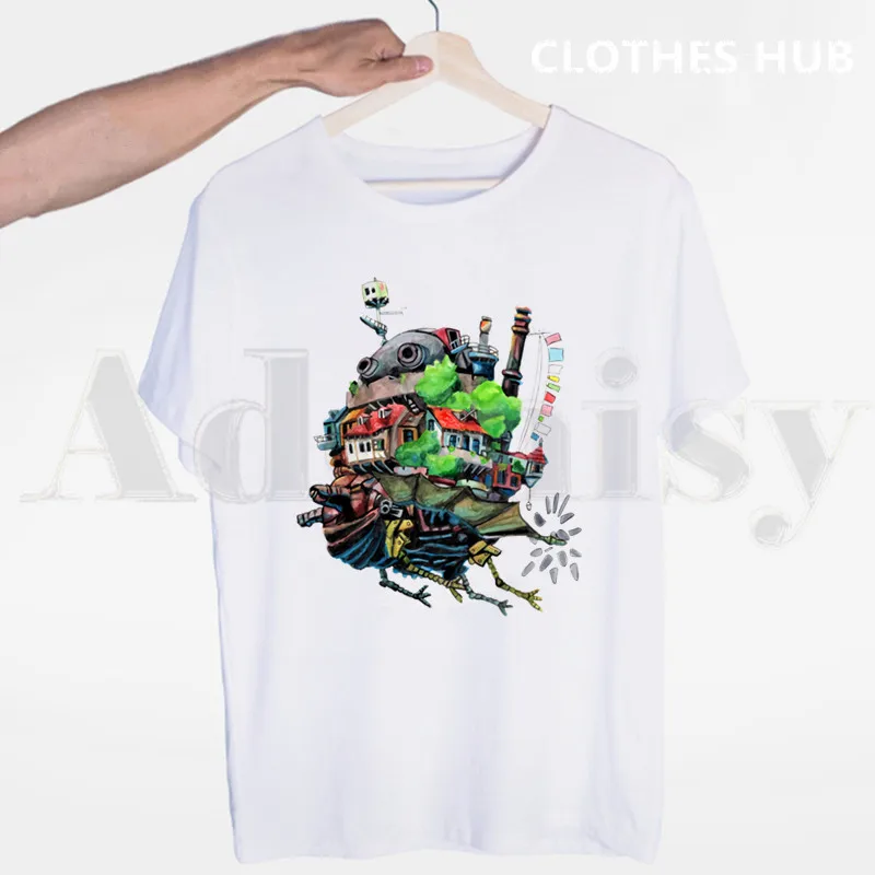 Мужская футболка с короткими рукавами и подвижным замком Howl's Miyazaki Hayao Ghibli