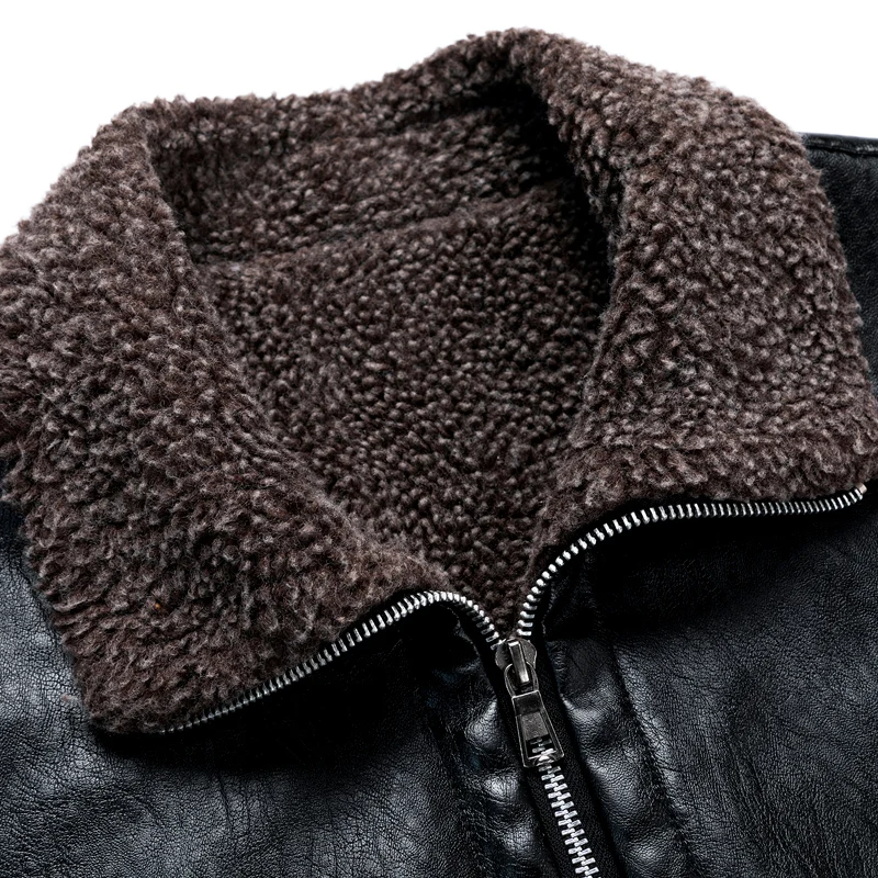 Зимняя мужская куртка из искусственной овчины, приталенная, утолщенная, кожаная куртка, большие размеры 6XL 7XL 8XL
