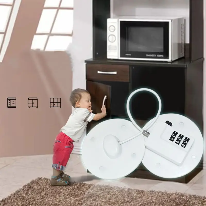 

White Window Door Restrictor Safety Password Locking Child Security Wire Cable X7YF
