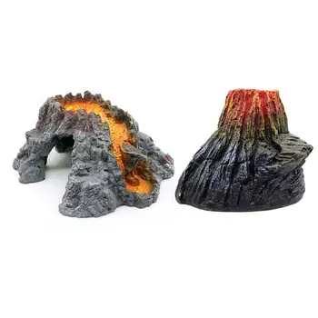 

Simulation Resin Volcano Magma Stone Aquarium Landscape Decoration Fish Tank Ornament Turtle Hiding Shelter