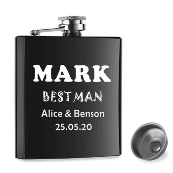 

One Piece Set of engraved flask personalized wedding party bithday Company logo Valentine's Day)
