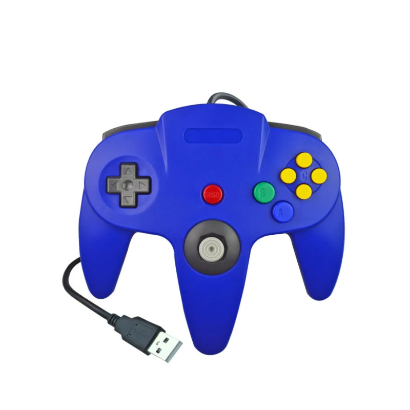 Blue Проводной USB геймпад джойстик для N64 Классический игровой контроллер Джойстик для Windows PC Mac управление - Цвет: Blue