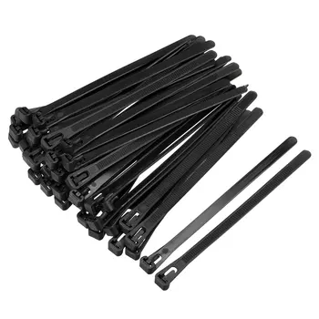 

uxcell 60pcs Reusable Cable Ties 200mmx4.8mm Adjustable Nylon Zip Ties Wraps Black 150mmx7.4mm