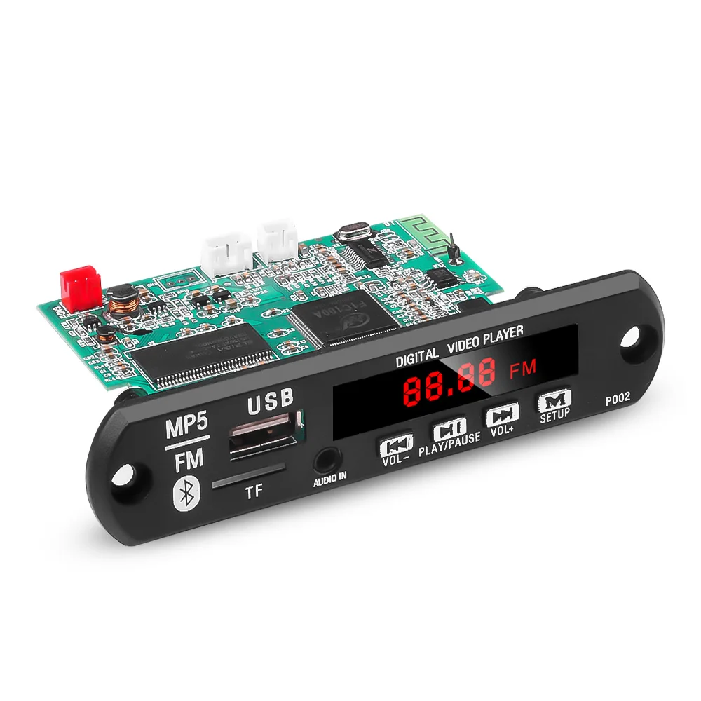 5V 12V MP3 модуль WMA MP5 декодер доска 1280x720 2-канальный Выход Беспроводной Bluetooth5.0 аудиомодуль Поддержка электронная USB TF радио