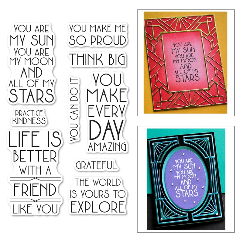 Grateful Words Letter Alphabet 2021 New Clear Sentiment Stamps for DIY Thanks Giving Card Decorative Craft Template Photo Album | Дом и сад