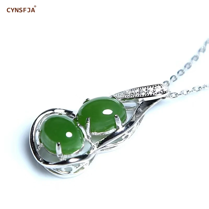 CYNSFJA Реал Certified(Hetian) нефрита Jade Jasper 925 пробы серебряные ювелирные изделия амулеты и Нефритовой подвеской, высокое качество лучшие подарки