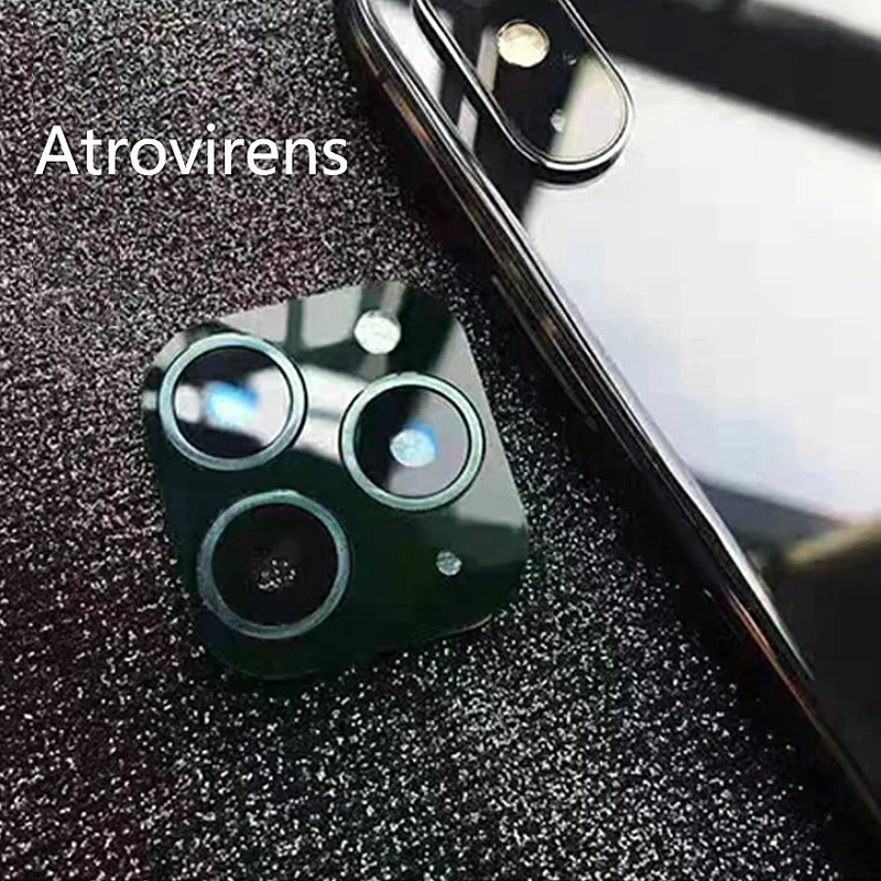 Роскошный металлический алюминиевый чехол для объектива камеры для iPhone 11 Pro MAX для iPhone X XS XR MAX кольцевая Наклейка защитная крышка - Цвет: Черный зеленый