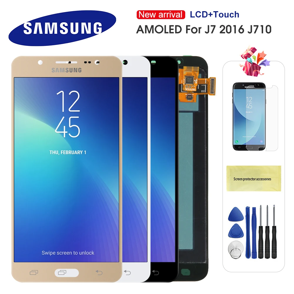 

Original AMOLED LCD For Samsung Galaxy J7 2016 J710 J710F J710FN J710M J710Y LCD Display Touch Screen Digitizer Assembly