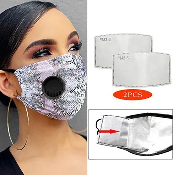 

Printed Face Masks Shields with replacement pad Reusable Breathable mouth Face Masker Anti-dust Face Filter Cover bocca masche