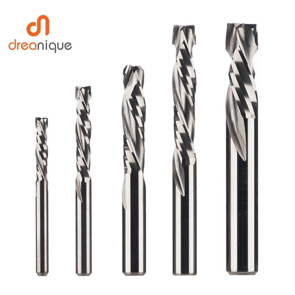 Compression Milling Cutter Woodwork Up Down Cut Two Flutes Spiral Carbide Milling Tool Cnc Router Wood End Mill Cutter Bits Milling Cutter Aliexpress