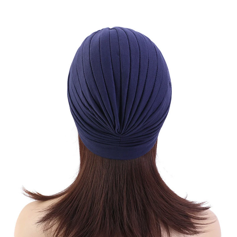 Fashion Turban Cap for Women Soft Muslim Hats Female Inner Caps Solid Arab Indian Bonnet Wrap Head Scarf Hat Chemo Cancer