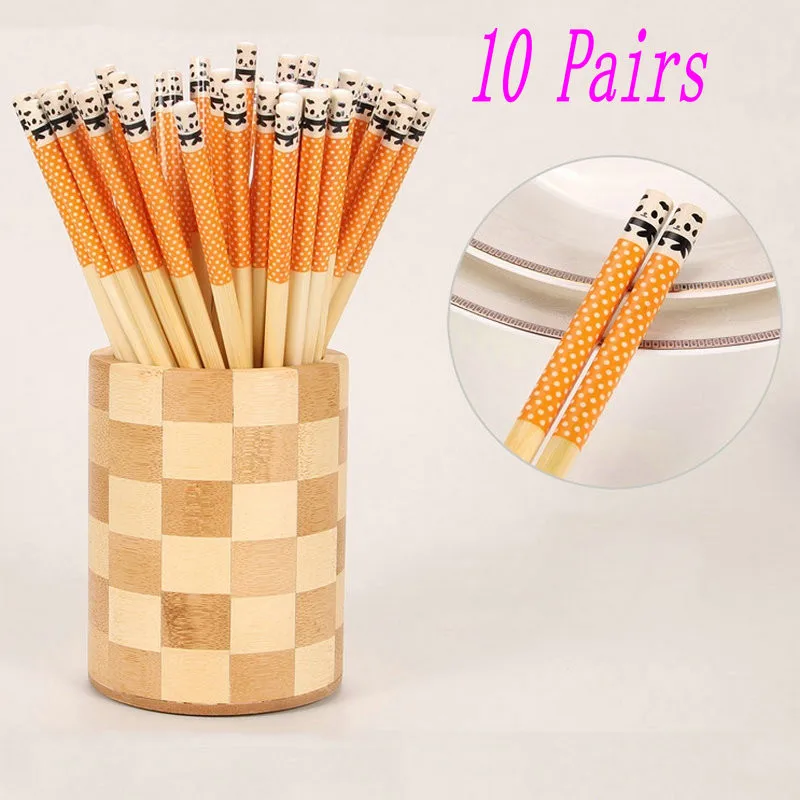 

10 Pairs Chopsticks Sushi Sticks Chinese Chopsticks Bamboo Panda Chopsticks Reusable Tableware Dinning Eating Chopstick for Gift