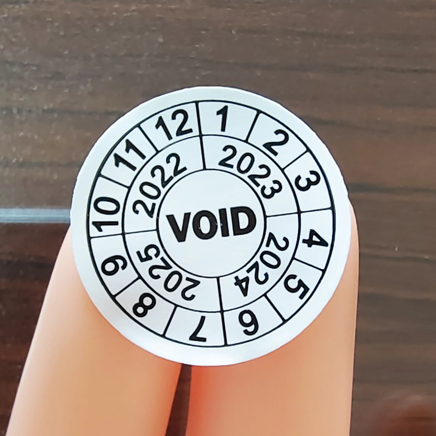 10000 개/몫 20mm 직경 보증 무효 손상된 종이 라벨 스티커, 품목 번호 V02