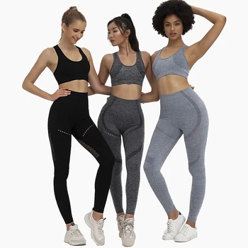 

Leggings Gym Set Sports Suit Workout Clothing Seamless Fitness Women Running 2 Pieces Female Training Vital
