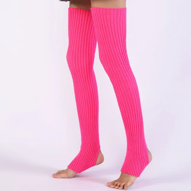 Ladies Winter Step on the foot socks Knitted Leg Warmers Boot Cuffs Trim Toppers Candy colors Long Leg Warmers ST014 rose Red