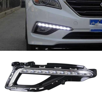 

CSCSNL 1 Pair DRL fog lamp cover Daytime Running Lights headlight 12V Daylight car-styling For Hyundai Sonata 9 2014 2015 2016
