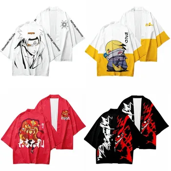 

Anime NARUTO 3D Printing Japanese Kimono Haori Yukata Cosplay Fashion Summer Casual Cool Short Sleeve Streetwear