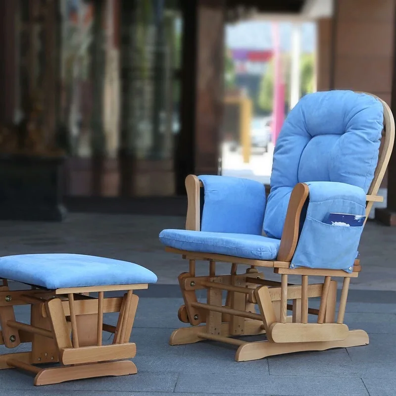 US $680.00 Factory wholesale adult solid wood rocking chair for the elderly outdoor leisure rocking chair Nordic nursing rocking chair