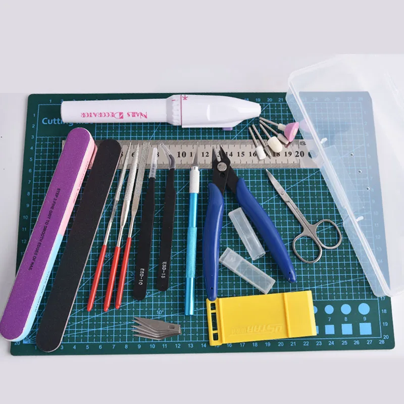 Military Modeling Tool kit Electric Drilling Machine Grinding Polishing Tool Cutting Knife Hobby Scissors Model Building
