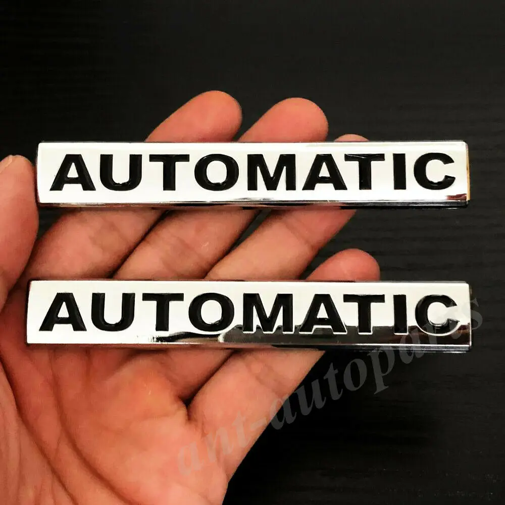 

2x Metal Polished Chrome Automatic Car Trunk Fender Emblem Badge Decals Sticker