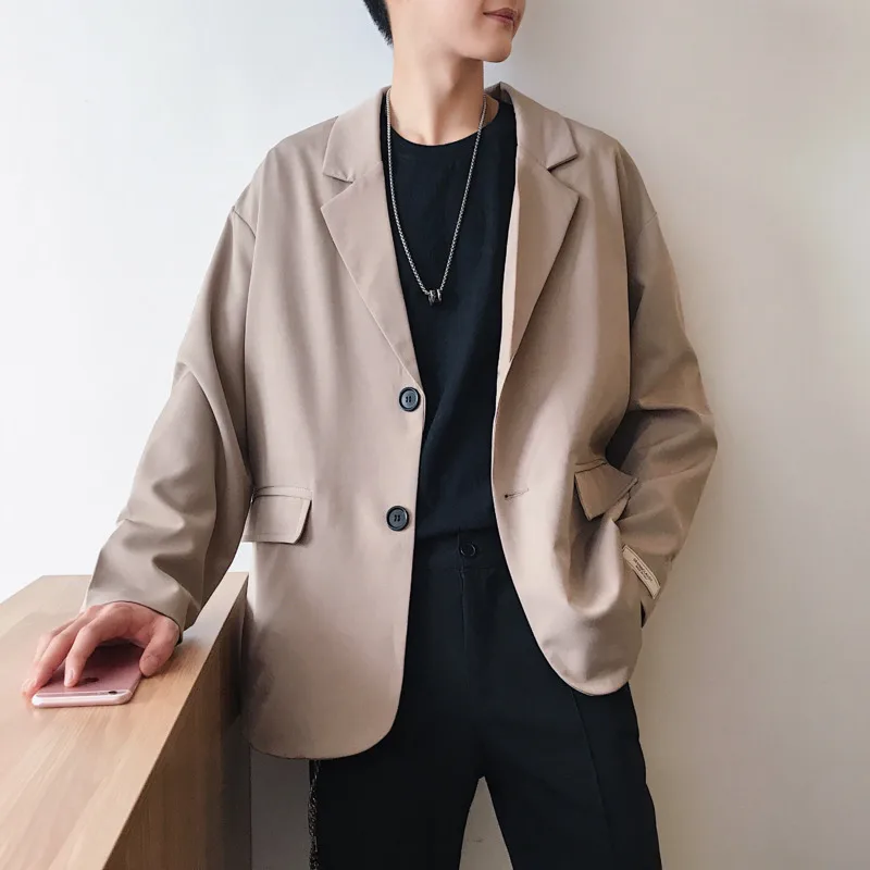 

2019 UYUK Autumn New Male Korean Version Loose Casual Lapel Temperament Fashion Single Breasted Small Suit Jacket Hombre