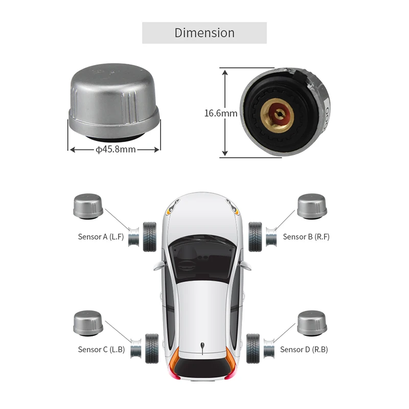 EASYGUARD автомобильный TPMS с солнечной панелью дисплей 0-3.5bar/0-50PSI PSI или бар DC12V(внешний датчик T168W