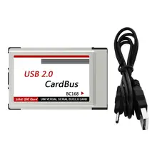 Ноутбук PCMCIA к USB 2,0 CardBus конвертер 2 портами плата PCI Express Card Adapter