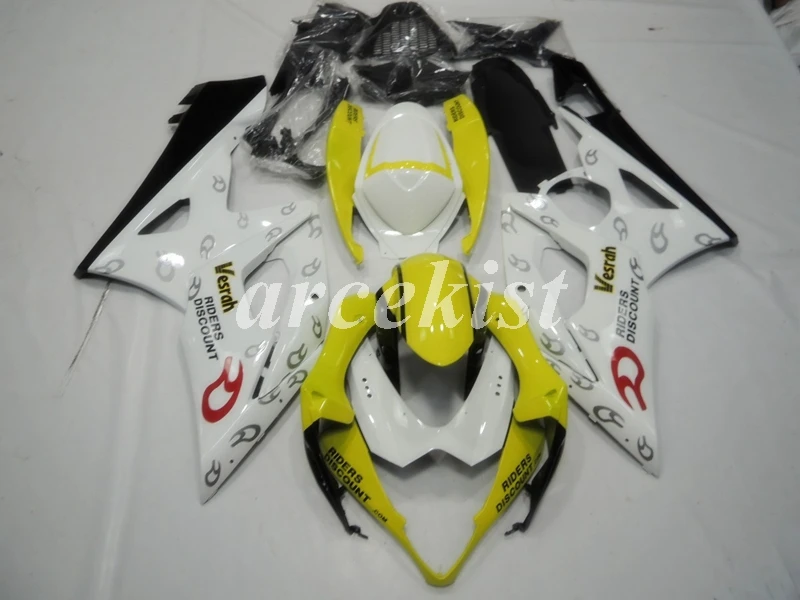 4 бесплатных подарка ABS обтекатели комплект подходит для SUZUKI GSX-R1000 K5 2005 2006 05 06 gsxr1000 Кузов Набор на заказ желтый белый