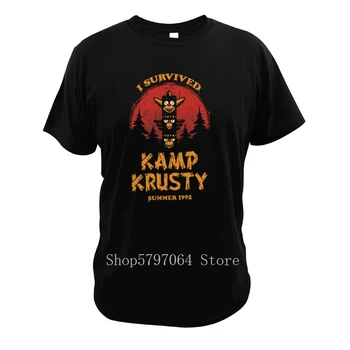 

Kamp Krusty T Shirt Krusty The Clown Tv Show Kamp Survivor Size 3XL Funny Retro O-Neck Tshirt