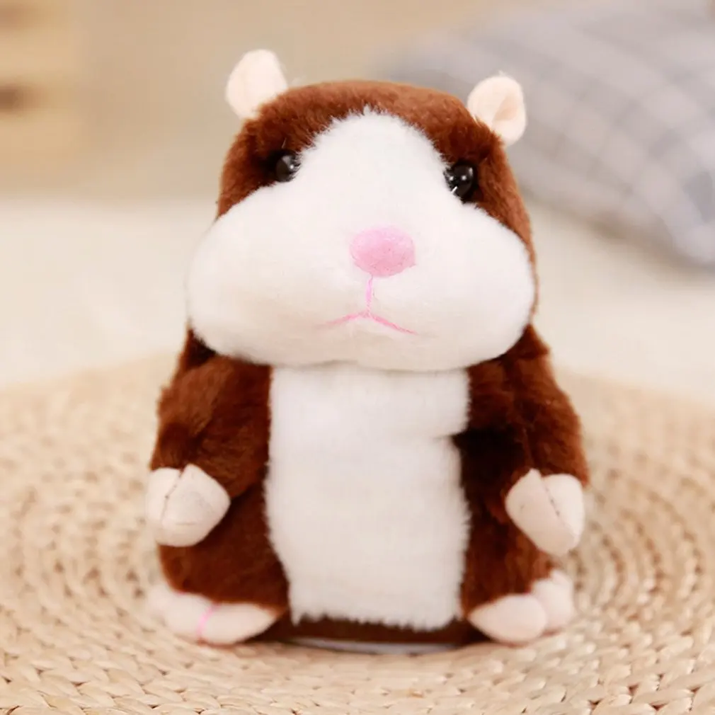 Peluche de hámster parlante para niños, juguete de peluche de felpa de 15cm con grabación de sonido y habla, estilo Kawaii, para regalo de cumpleaños