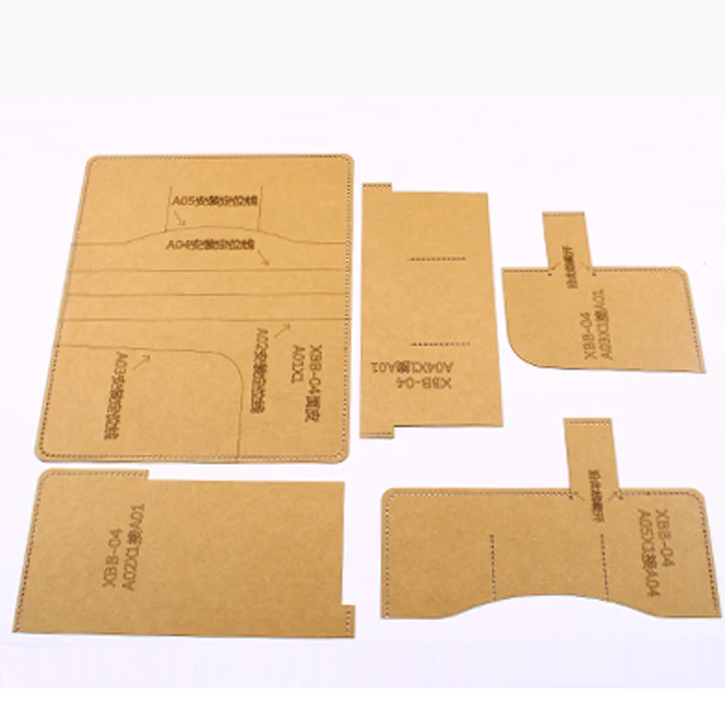 DIY leather craft notebook with pen holder kraft paper pattern hollowed stencil template 13x23x2cm