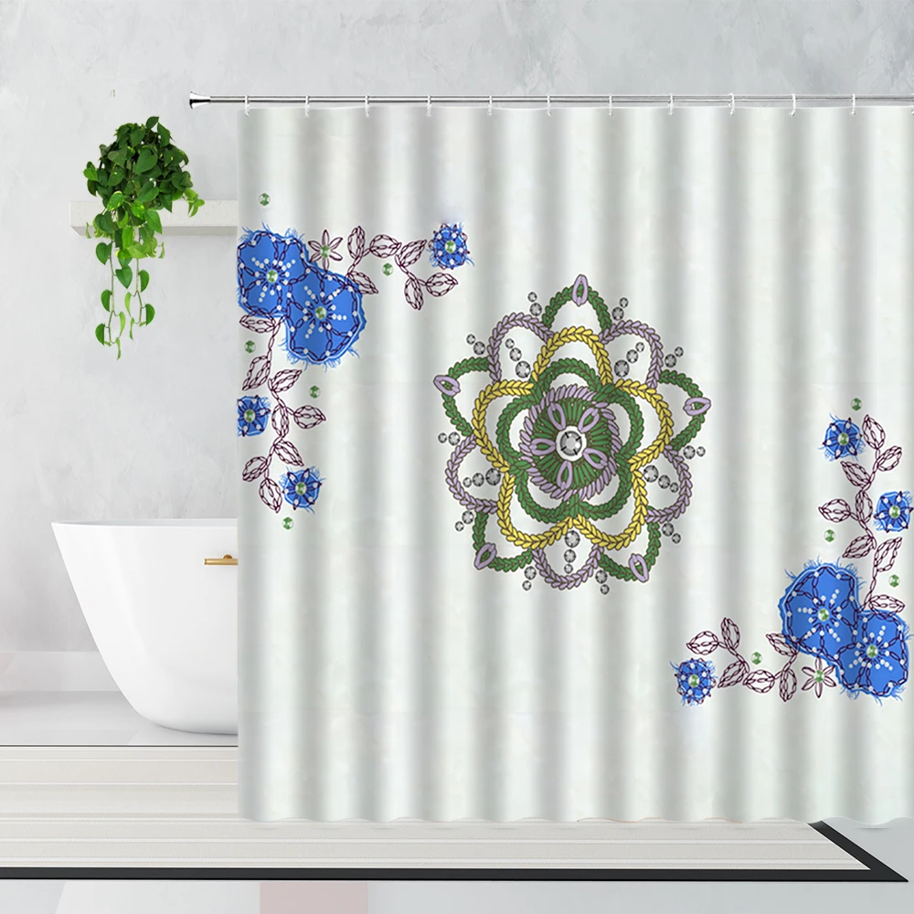 Mandala Shower Curtain Bohemia Curtain Background Cloth Bathroom WaterproofDecor 