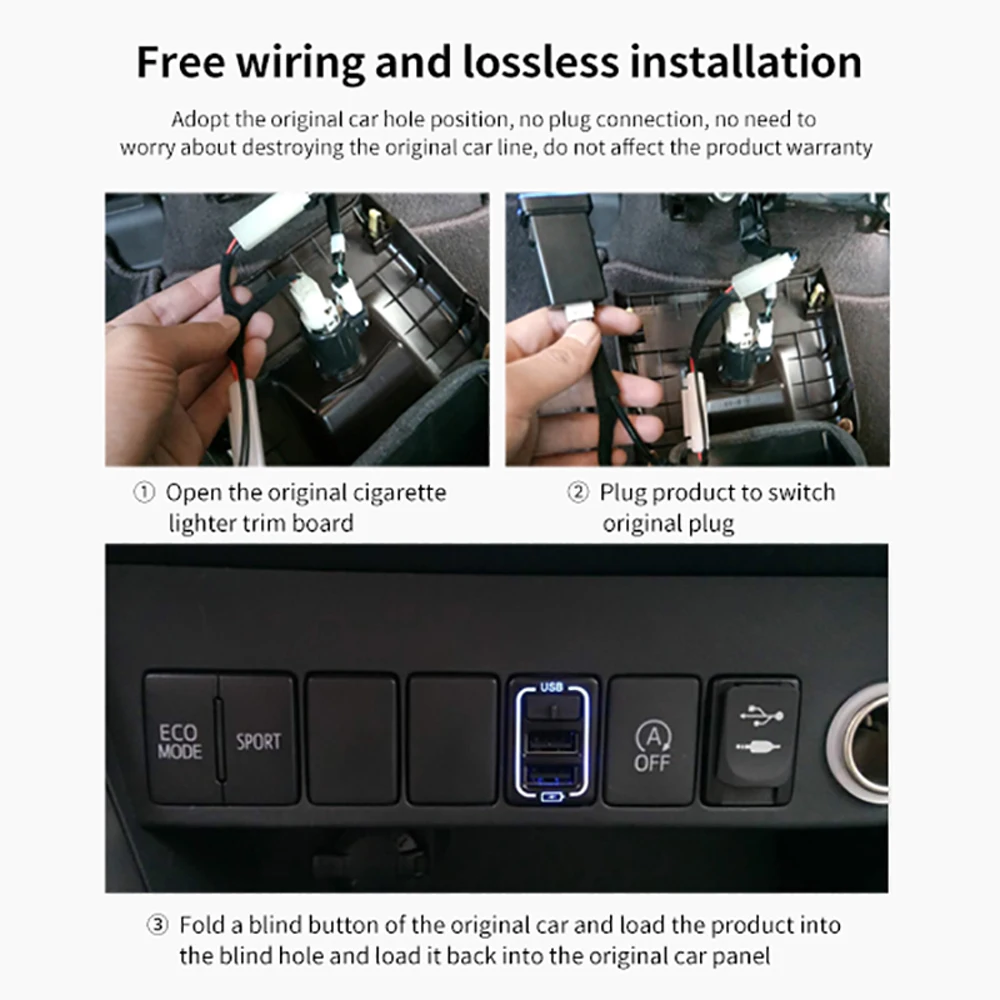 Для Toyota Prado/Land Cruiser/Crown/C HR CHR Универсальное автомобильное USB зарядное устройство
