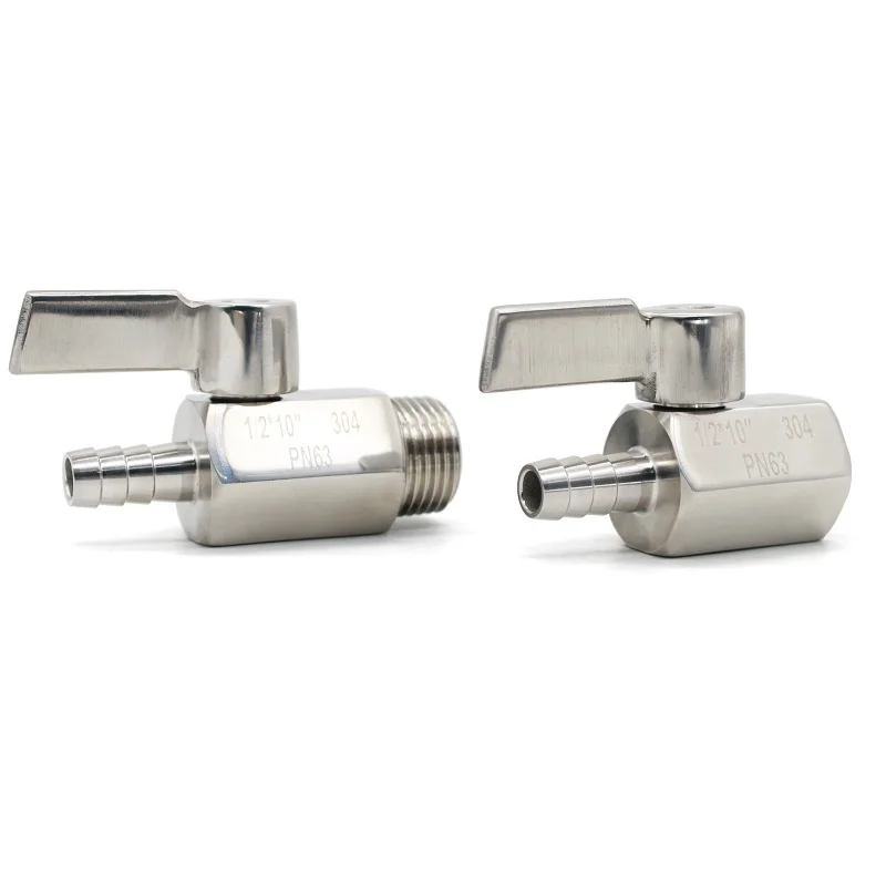 Mini Válvula de Esfera Lidar com a mm 10 mm mm 12 mm Tubo Pagoda Adaptador Fêmea Macho 304 Vias Válvula de Esfera Aço Inoxidável