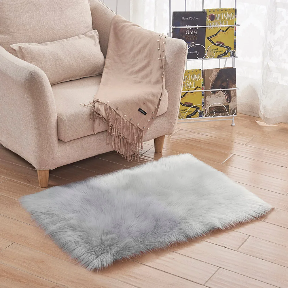 Супер мягкий чехол для кухонных стульев, коврики из искусственной овчины, коврики из искусственного меха, теплые шерстяные ковры для гостиной 40x60 см F99 - Цвет: D