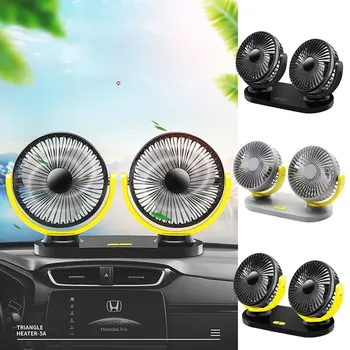 

R-8037 Portable Double-headed Car Fan All-Round Vehicle Truck Air Fan Adjustable Cooler 12v