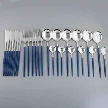 

Tablewellware Black Tableware Mirro 24pcs 304 Stainless Steel Cutlery Spoon Fork Knife Set Home Gold Dinnerware Set Eco Friendly