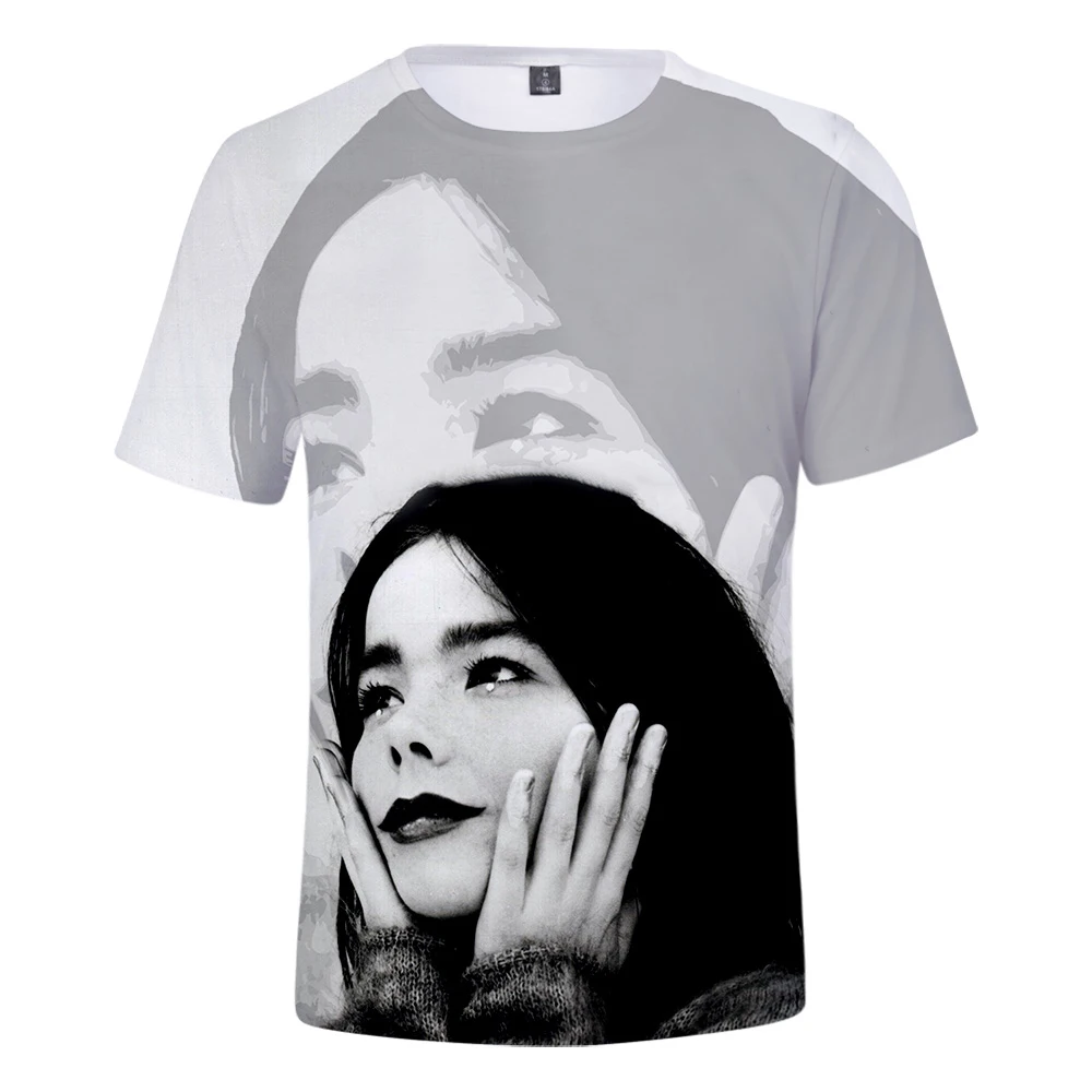 Модная певица bjork 3D футболка для мальчиков и девочек, лето, крутой короткий рукав Харадзюку, высокое качество, удобная повседневная футболка с 3D принтом