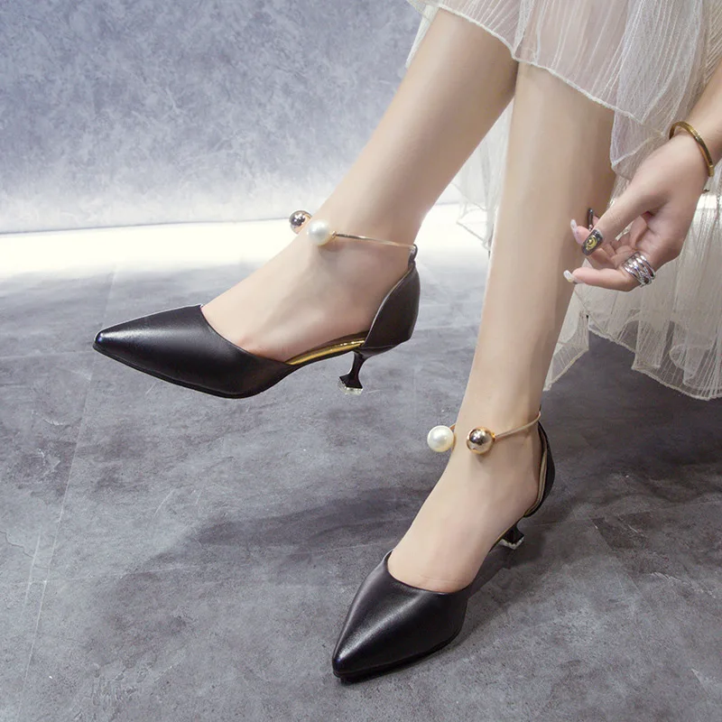 

2019 Spring New Style WOMEN'S Shoes Korean-style Fashion High Heel Shoes Pointed Shallow Mouth Hollow out Thin Heeled Fashion Sh