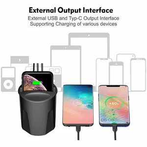 Image 5 - OneverX9 araba bardak 3 In 1 kablosuz şarj cihazı için Qi telefonları uygun şarj uzun ömürlü kupası şarj cihazı araba aksesuarları