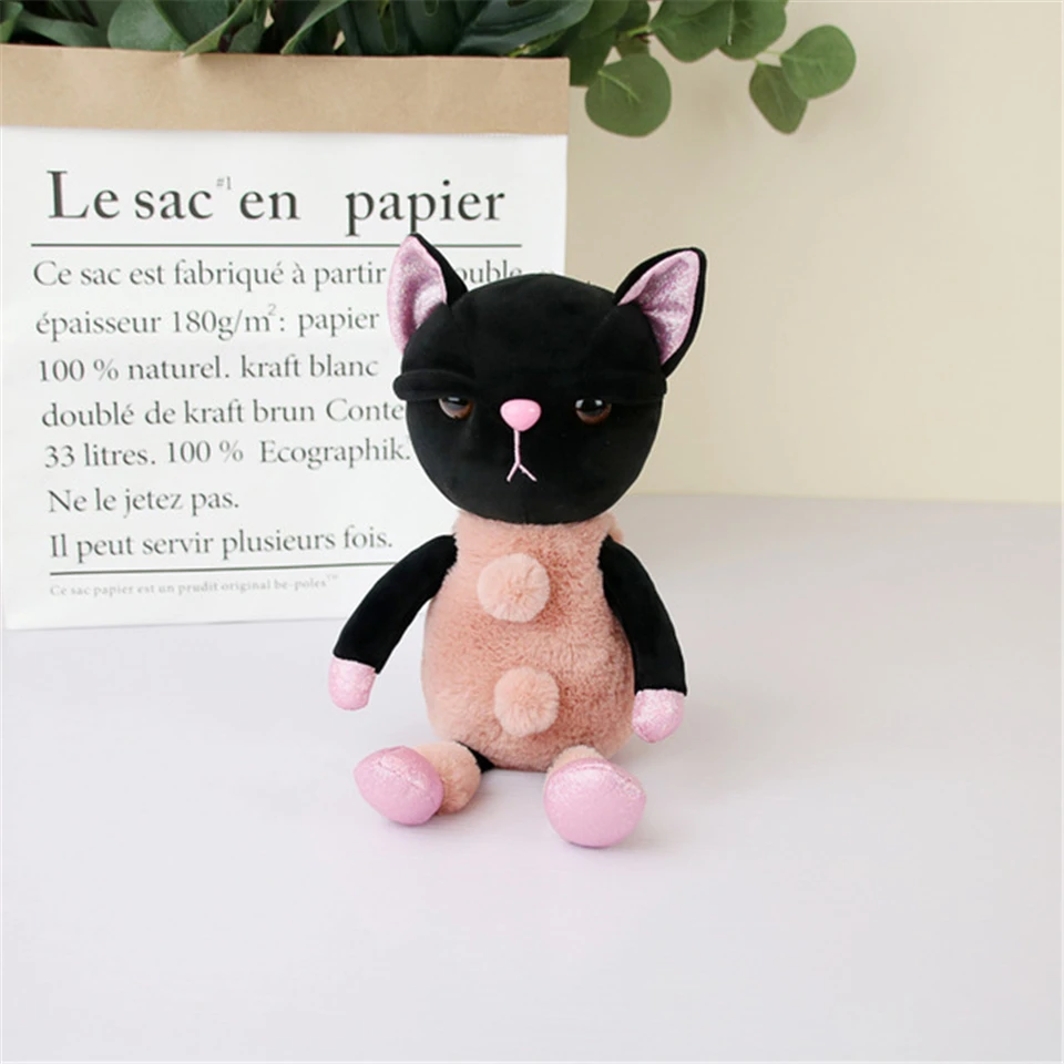New Creative Plush Toy Black Cat Doll Cartoon Doll Short Plush Unisex Toys for Children Anime Plush Short Plush Birthday Gifts