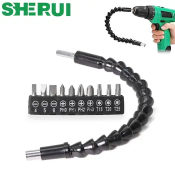 

2PCS 290mm Flexible Shaft Tool Electronics Drill Screwdriver Bit Holder Connect Link Multitul Hex Shank Extension Snake Bit