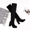 2022 winter new ladies fashion comfortable plus cotton warm boots women casual sexy Flock Zip black high heel boots mujer c96 ► Photo 3/6