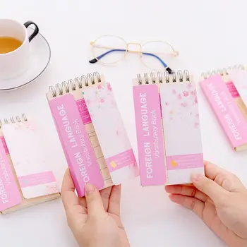 

Cherry Blossoms English Word Coil Book Vocabulary Notebook Diary Notepad Hand Memo Book Stationery