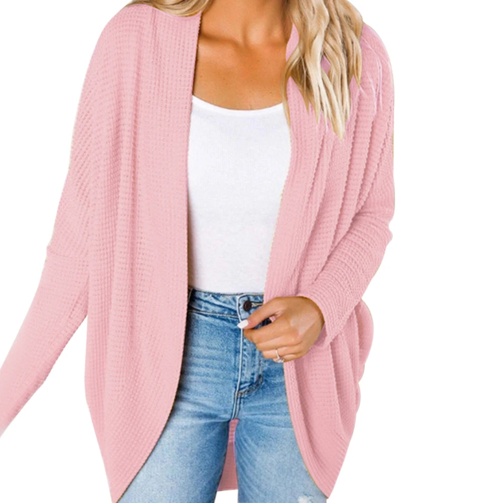 Pink Style 4 Новинка, хлопковый однотонный Кардиган с длинным рукавом, вязаный свитер для женщин, открытый стежок, Повседневные свитера для женщин, Invierno, Свободный кардиган Mujer - Цвет: Pink Style 4
